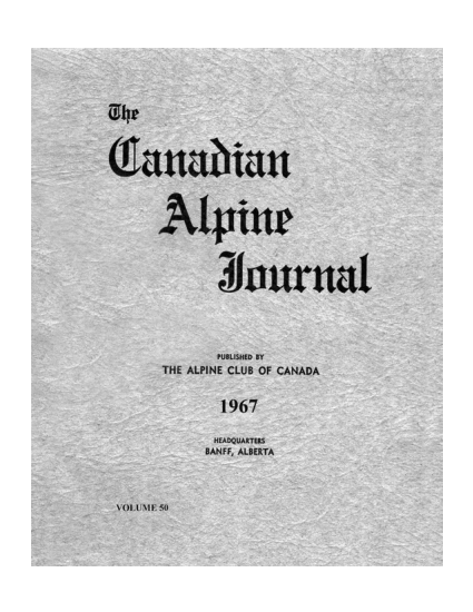 Canadian Alpine Journal 1967 cover